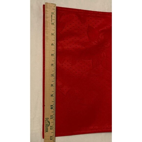Red Poinsettia Table Runner 13" X 72" Christmas Holiday Dining Family Mainstays - Picture 7 of 9